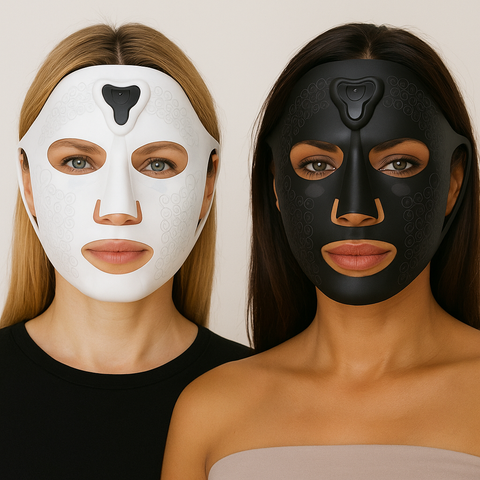 MicroCurrent FaceLift , FaceYoga Mask, Face Tightening Procedures, Best Way To Tighten Skin, Face Firming, Beauty Cosmetic, EMS Mask, MicroCurrent Facial, FaceYoga, Black & White color