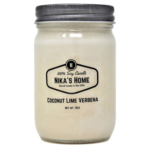 NIKA’s Healthy Home Candles
Healthy Living - 100 % Soy Candles - All Natural-All Clean - 12oz Mason Jar - Non-Toxic - Highly Scented for Your Home - Safe for Pets - Hand Poured in The USA, Long Burning 50-60 Hours - Clean Burning - Gift - Home Decor, Coconut Lime Verbena Scent