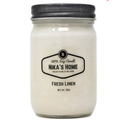 NIKA’s Healthy Home Candles
Healthy Living - 100 % Soy Candles - All Natural-All Clean - 12oz Mason Jar - Non-Toxic - Highly Scented for Your Home - Safe for Pets - Hand Poured in The USA, Long Burning 50-60 Hours - Clean Burning - Gift - Home Decor, Fresh Linen Scent