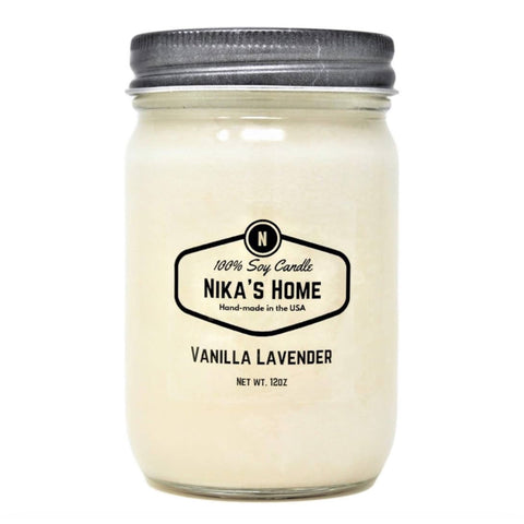 NIKA’s Healthy Home Candles
Healthy Living - 100 % Soy Candles - All Natural-All Clean - 12oz Mason Jar - Non-Toxic - Highly Scented for Your Home - Safe for Pets - Hand Poured in The USA, Long Burning 50-60 Hours - Clean Burning - Gift - Home Decor, Vanilla Lavender Scent