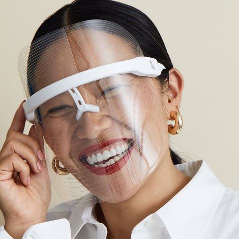 Magic Glow 7-in-1 LED BeautyShield by GYM IN A BOX® – premium light therapy face mask featuring 7 clinically-targeted LED wavelengths for anti-aging, acne treatment, skin brightening, and wrinkle reduction. Lightweight, hands-free, USB rechargeable, and designed with transparent NASA-inspired technology for at-home professional skincare