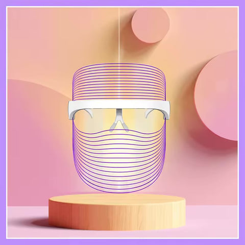 Magic Glow 7-in-1 LED BeautyShield by GYM IN A BOX® – premium light therapy face mask featuring 7 clinically-targeted LED wavelengths for anti-aging, acne treatment, skin brightening, and wrinkle reduction. Lightweight, hands-free, USB rechargeable, and designed with transparent NASA-inspired technology for at-home professional skincare