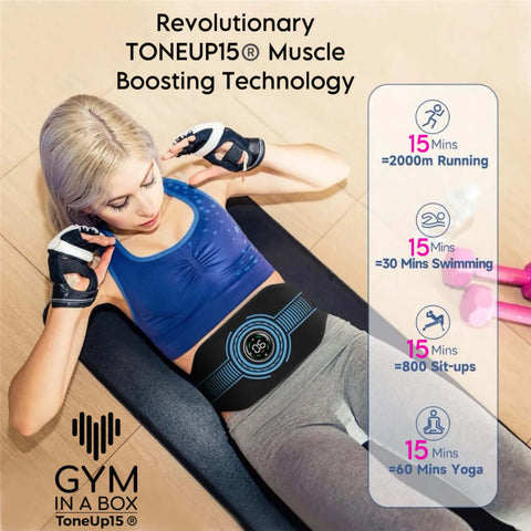 VibroBoost Full Body Toning System Full Body Muscle Booster System, Quick Workout, Gain Muscles After 40, Best Exercises For Flabby Arms, Exercises To Tighten Stomach, ToneUp15 Technology, MicroCurrent , , ABS Stimulator, Abs belt, EMS Abs stimulator 