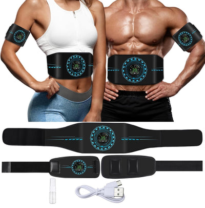 GYM IN A BOX, 5 in 1 Full Body Muscle Booster System, Strength Training At Home, Exercise For Beginners ,Easy Workout, Arm Exercises For Women,ABS Stimulator, Abdominal Toning Belt, 10 Modes, 39 Strength Levels, Fitness Belt for Men Women,Home Office Workout Equipment VibroBoost Full Body Toning System, , Abs belt, EMS Abs stimulator 