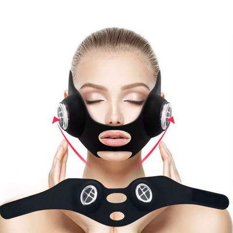 SmartLift V-Face E-Mask™
MicroCurrent + LED Smart FaceLift Anti aging E-Mask Luxury black facelift mask worn by woman for jawline and cheek lift using GYM IN A BOX® patented ToneUp15® StimFit MicroCurrent + LED Beauty Light therapy . Hands-free wearable for sculpting & lifting face & reduce jowls  in 15 minutes