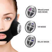 SmartLift V-Face E-Mask™
MicroCurrent + LED Smart FaceLift Anti aging E-Mask Luxury black facelift mask worn by woman for jawline and cheek lift using GYM IN A BOX® patented ToneUp15® StimFit MicroCurrent + LED Beauty Light therapy . Hands-free wearable for sculpting & lifting face & reduce jowls  in 15 minutes, how to use 