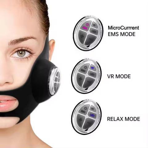 SmartLift V-Face E-Mask™
MicroCurrent + LED Smart FaceLift Anti aging E-Mask Luxury black facelift mask worn by woman for jawline and cheek lift using GYM IN A BOX® patented ToneUp15® StimFit MicroCurrent + LED Beauty Light therapy . Hands-free wearable for sculpting & lifting face & reduce jowls  in 15 minutes, how to use 