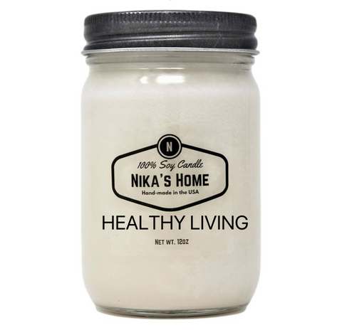 NIKA’s Healthy Home Candles
Healthy Living - 100 % Soy Candles - All Natural-All Clean - 12oz Mason Jar - Non-Toxic - Highly Scented for Your Home - Safe for Pets - Hand Poured in The USA, Long Burning 50-60 Hours - Clean Burning - Gift - Home Decor