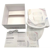 Magic Glow 7-in-1 LED BeautyShield by GYM IN A BOX® – whats in the box- premium light therapy face mask featuring 7 clinically-targeted LED wavelengths for anti-aging, acne treatment, skin brightening, and wrinkle reduction. Lightweight, hands-free, USB rechargeable, and designed with transparent NASA-inspired technology for at-home professional skincare