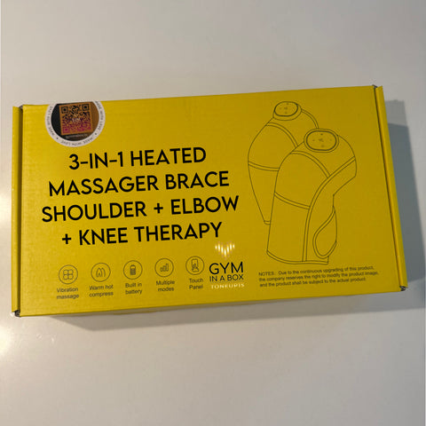GYM IN A BOX Recovery  Massager Brace, 3 in 1 Sports Wellness Massager Discomfort Relief, Shoulder Masssge, Knee Support, Elbow Support, Joint & Arthritis Relief , Frozen Shoulder, Menopause 