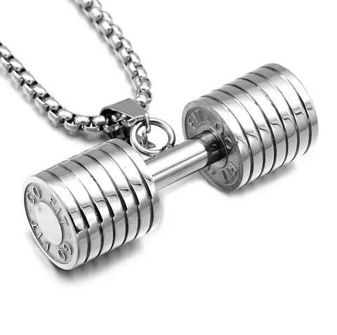 GYM IN A BOX® GO FIT ICONIC JEWELRY, gold dumbbell pendant , silver dumbbell pendant , Black dumbbell pendant, gym necklace , workout motivation , accessories 