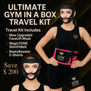GYM IN A BOX StimFit Travel Kit, Luxury Fitness, EMS Alternative, Portable Beauty Devices, Facelift Mask, Booty Pants, TSA Friendly, Jetsetter Workout, Women’s Travel Fitness, ToneUp15®, GYM IN A BOX