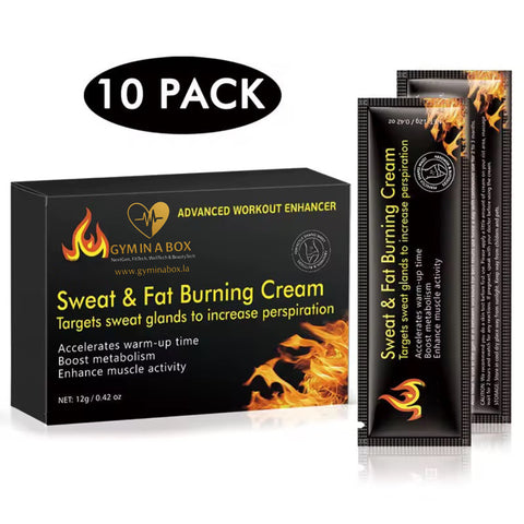 BOOST™ Workout Activator Cream by GYM IN A BOX® – Box of 10 travel sachets” sweat cream 