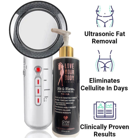 GYM IN A BOX® BodySculpting Ultra Firm Kit – handheld LED BodySculpting Wand and Fit & Firm Gel for muscle activation, cellulite reduction, and body contouring