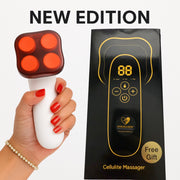 Hand holding a cellulite massager with its packaging labeled 'New Edition' on a white background. GYM IN A BOX , BodyFirm, Ultra Firm BodyFirm Cellulite Eraser, Best Product For Neck Firming, Tighten Neck Skin, Skin Tightening Stomach, Belly Skin Tightening , Fat Burn , Anti Cellulite