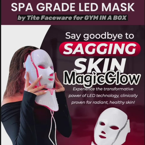 Magic Glow LED Face And Neck Beauty Light, LED Treatment, Glowing Skin, LED Light Therapy For Rosacea, Skin Brightening , Wrinkles and Fine lines, Reduce Acne, Neck lines , Puffiness, radiant and glowing skin 