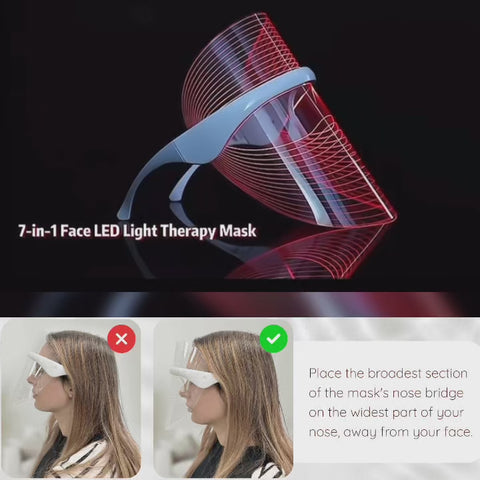 Instructional guide explaining how to use the Magic Glow 7-in-1 LED Light Therapy Mask, including skincare prep and session steps.